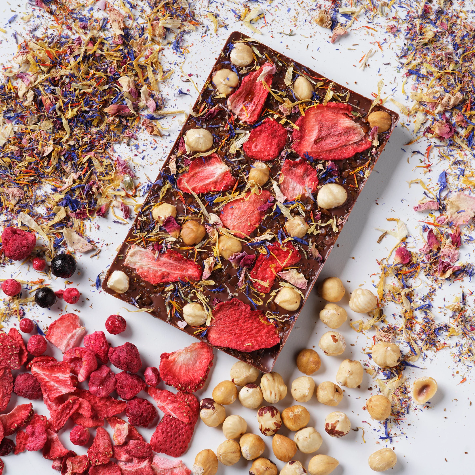 Chocolate Palace chocolate bar with gold foil and cocoa nuts